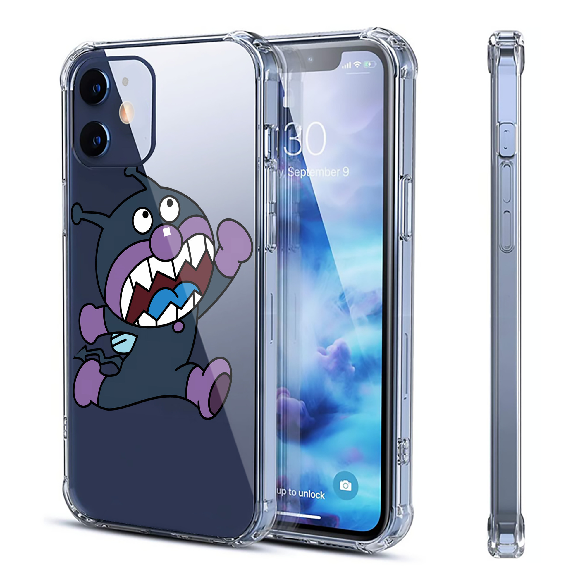 （画像用） アンパンマン Anpanman 【iPhone 12シリーズ対応】透明スマホケース（クリアソフトケース）